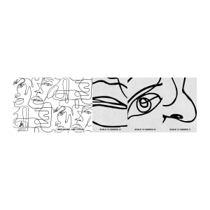 Amostra de papel de parede Premium Sand - Em emoções emaranhadas - Rostos, Linha, Olhos - 100x30 cm