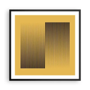 Pôster com moldura preta - Quadratura de opostos - 60x60 cm