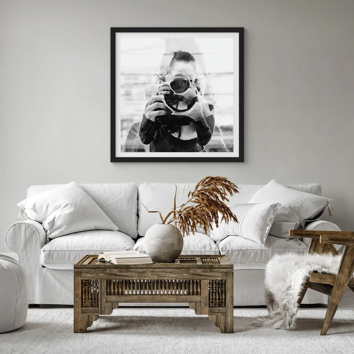 Pôster com moldura preta - Criador e material - 40x40 cm