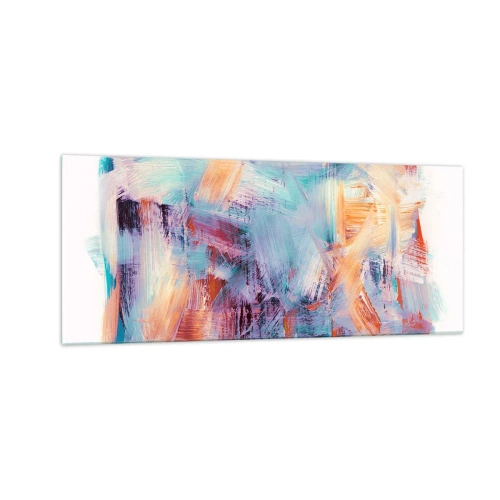 Quadro em vidro - Uma bagunça colorida - 100x40 cm