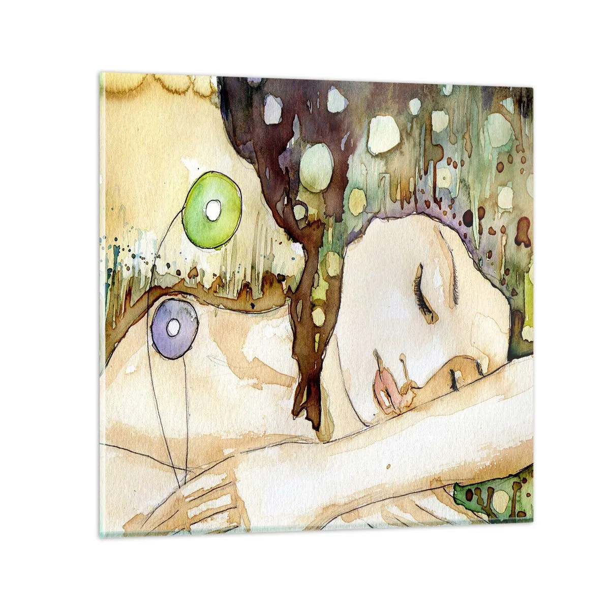 Quadro em vidro - Um sonho Violeta Esmeralda - 30x30 cm