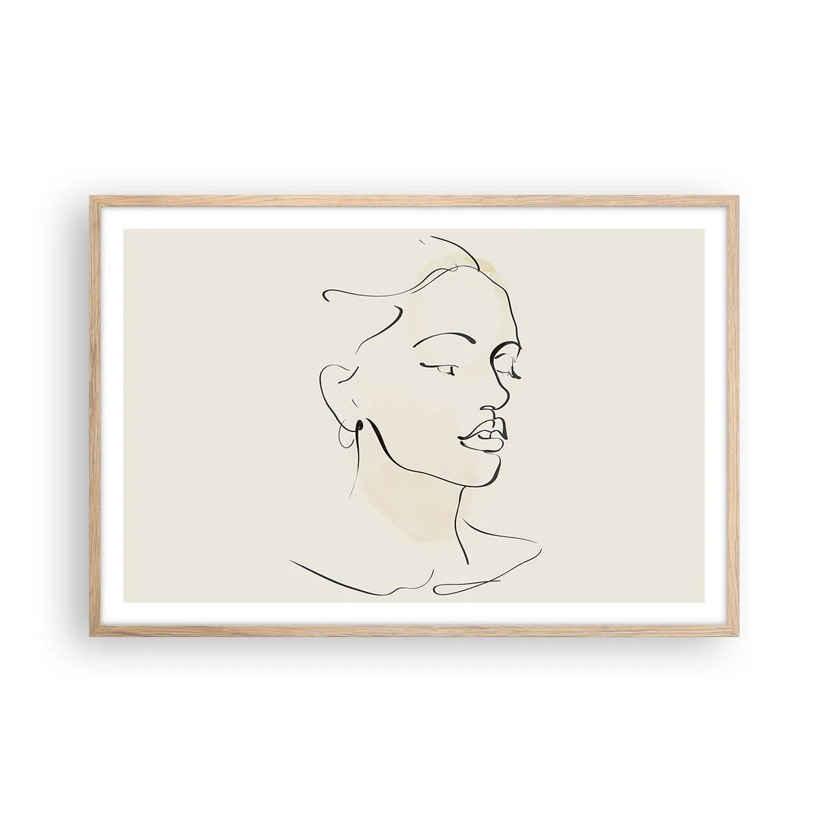 Pôster com moldura de carvalho claro - Uma certa linha - 91x61 cm