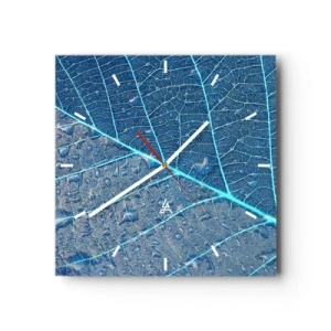 Relógio de parede - Relógio em vidro - A vida em azul - 40x40 cm