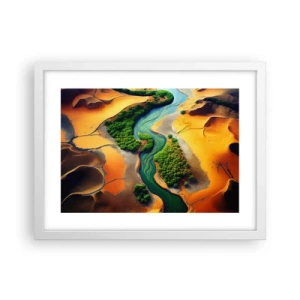 Pôster em moldura branca - Rio que dá vida - 40x30 cm