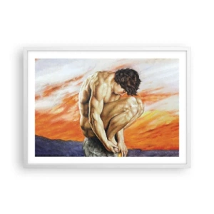 Pôster em moldura branca - Imerso em si mesmo - 70x50 cm