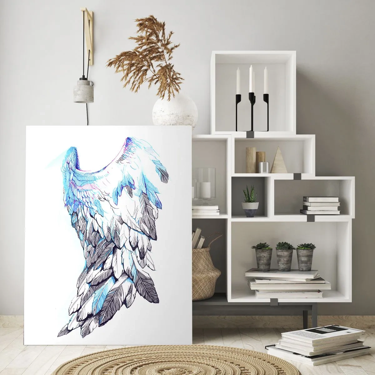 Quadro em vidro - Preciso de asas - 50x70 cm