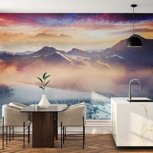 Papel de Parede Premium Sand - O poder e a pureza da natureza - Paisagem, Montanhas, Inverno - 100x70 cm