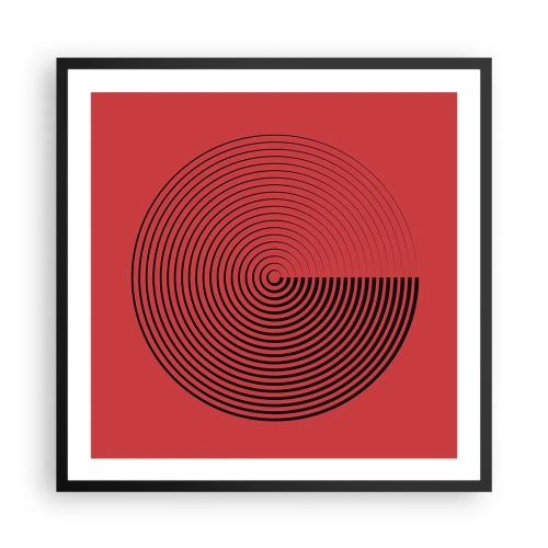 Pôster com moldura preta - Movimento circular - 60x60 cm