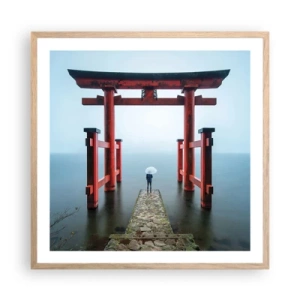 Pôster com moldura de carvalho claro - Devaneio japonês - 60x60 cm