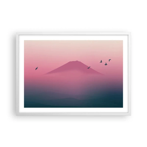 Pôster em moldura branca - Andarilhos sob as nuvens - 70x50 cm