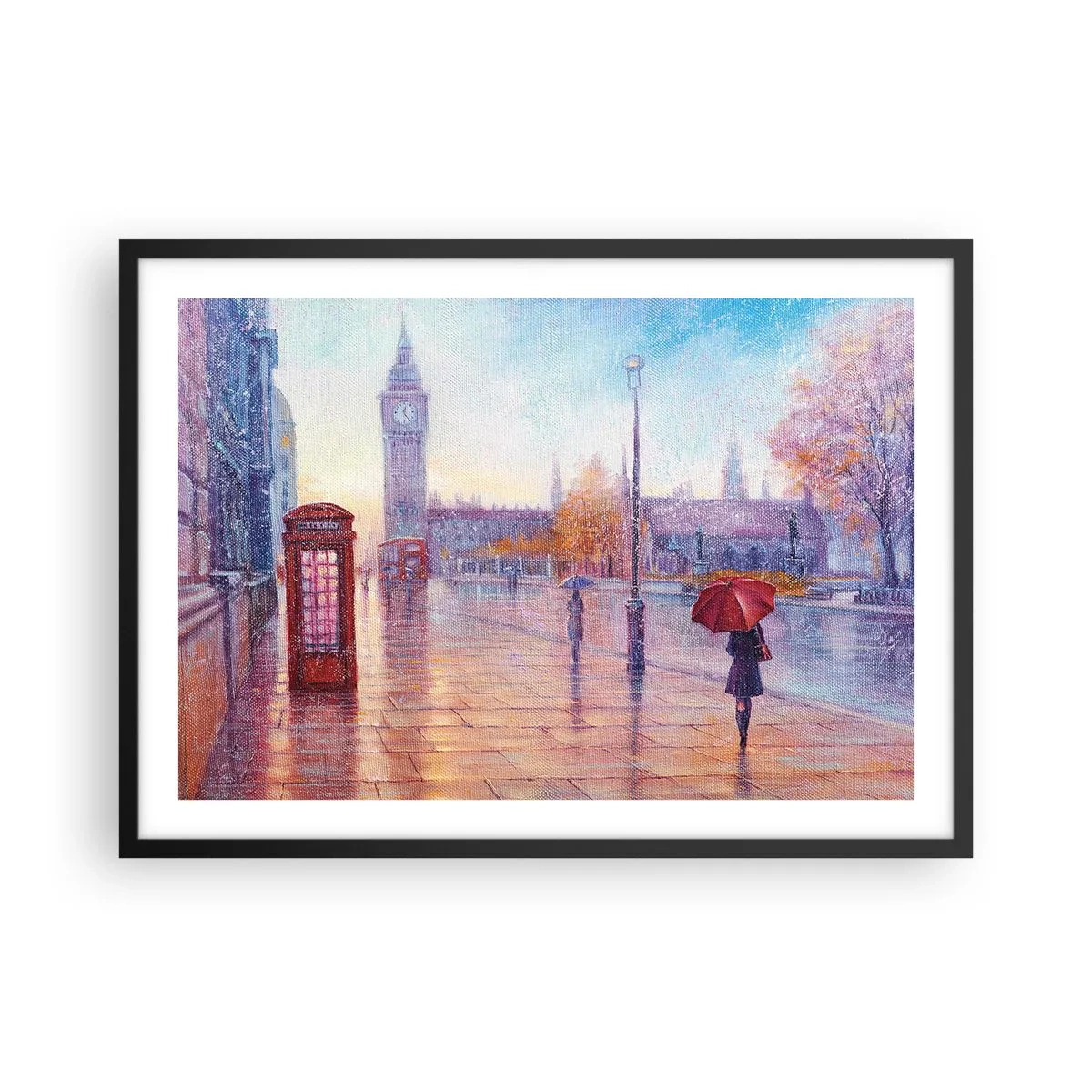 Pôster com moldura preta - Um dia de outono em Londres - 70x50 cm