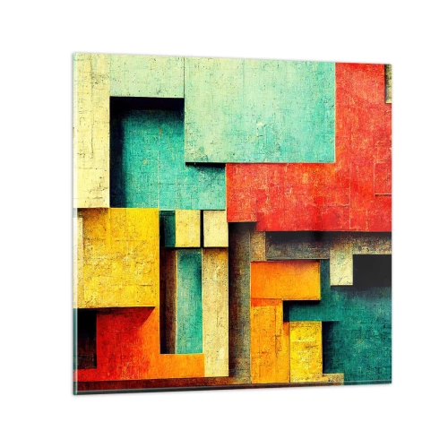 Quadro em vidro - Festival de ângulos vivos - 30x30 cm