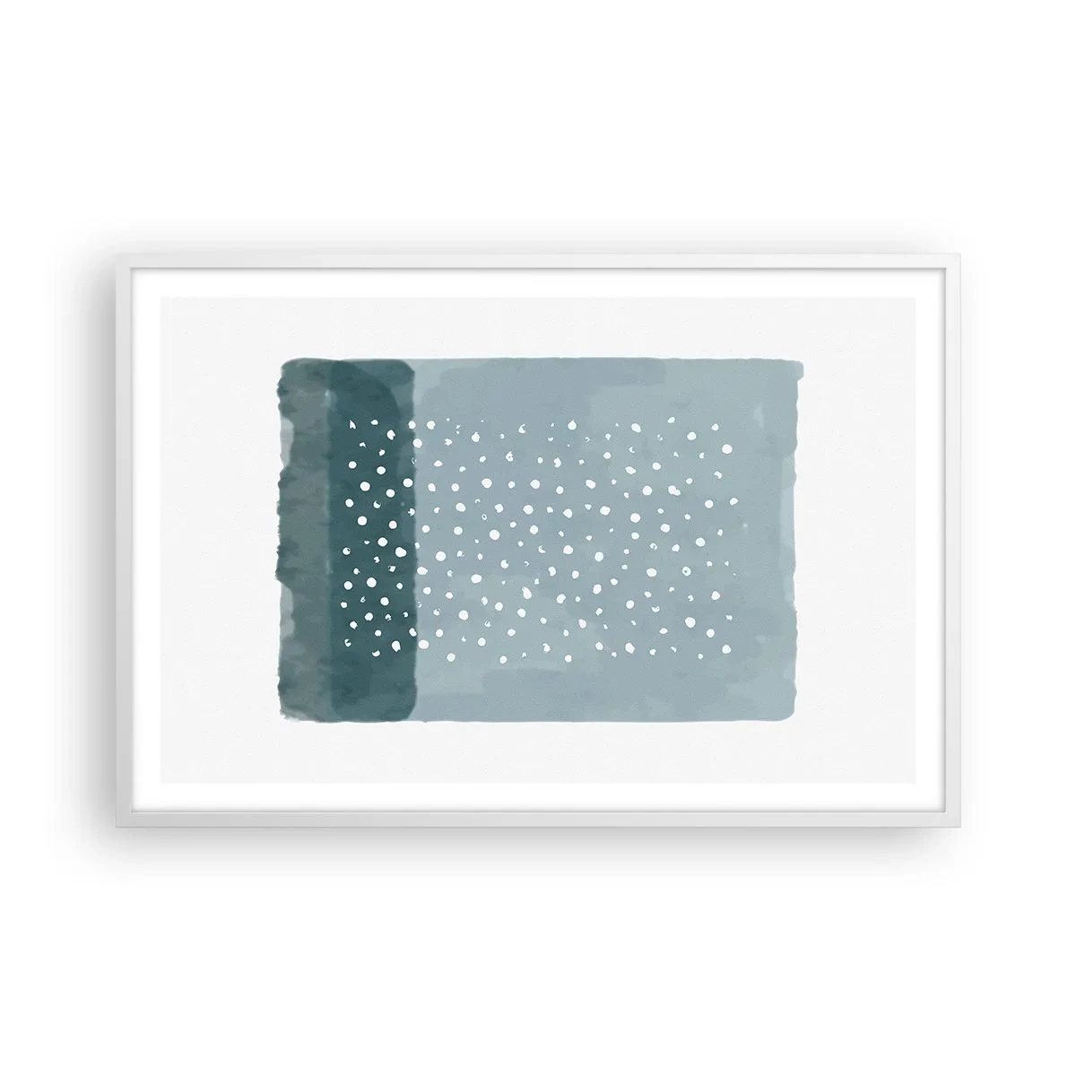 Pôster em moldura branca - Cultivado em azul - 91x61 cm