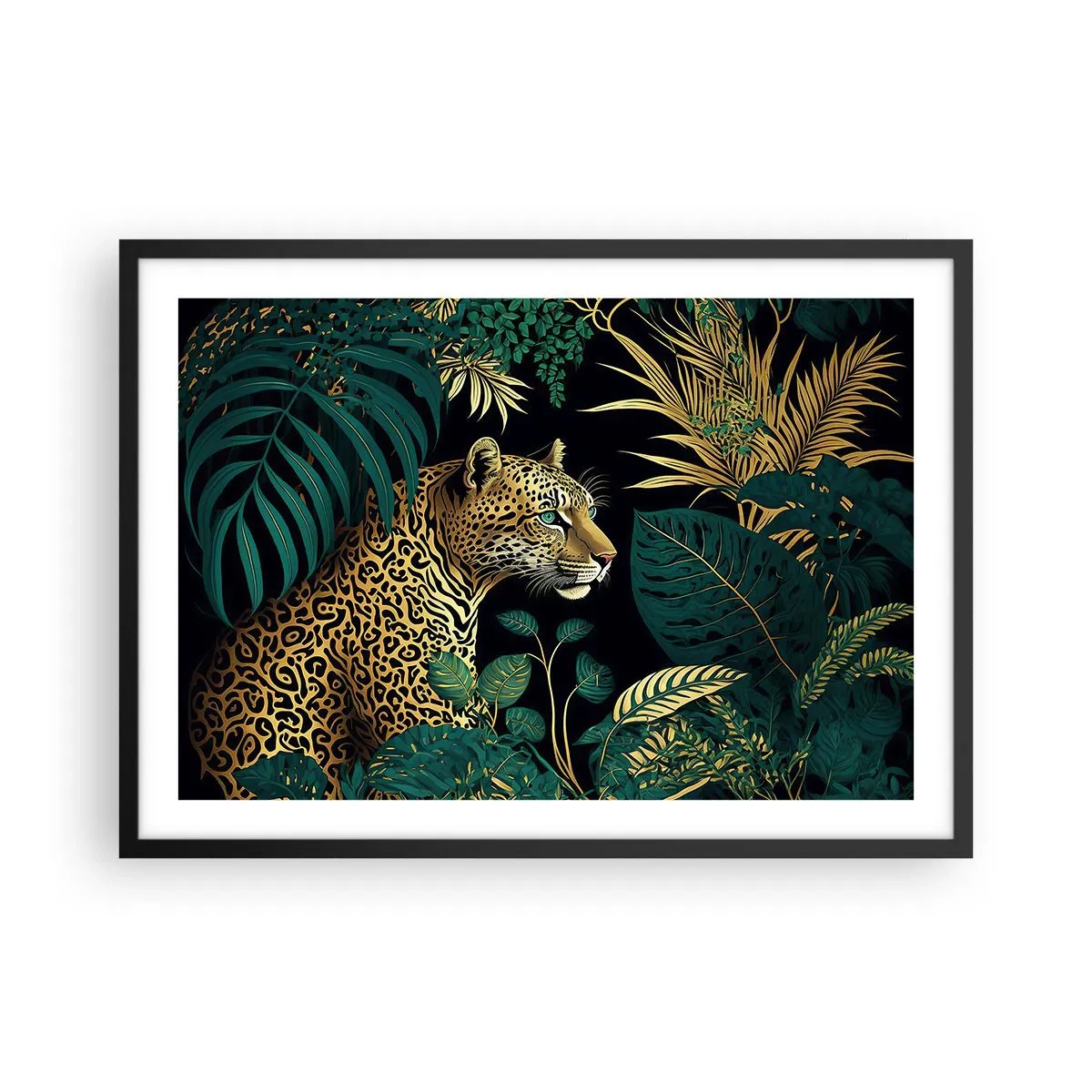 Pôster com moldura preta - Um anfitrião na selva - 70x50 cm