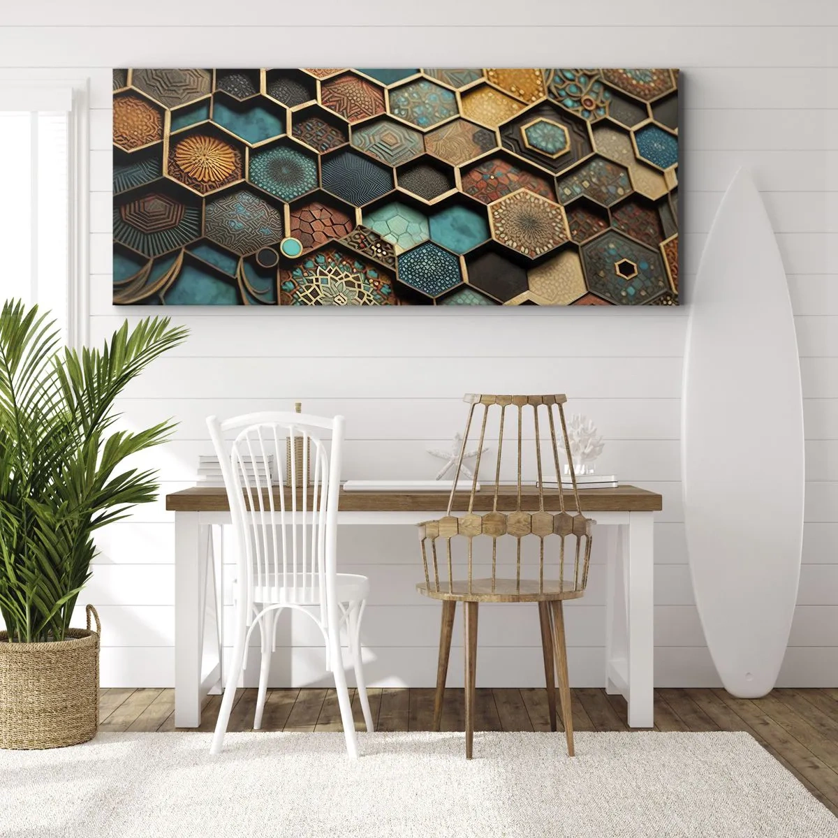 Quadro em tela - Ornamentos árabes – variação - 120x50 cm