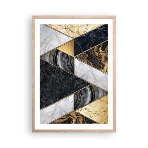 Pôster com moldura de carvalho claro - Pedra por pedra - 50x70 cm