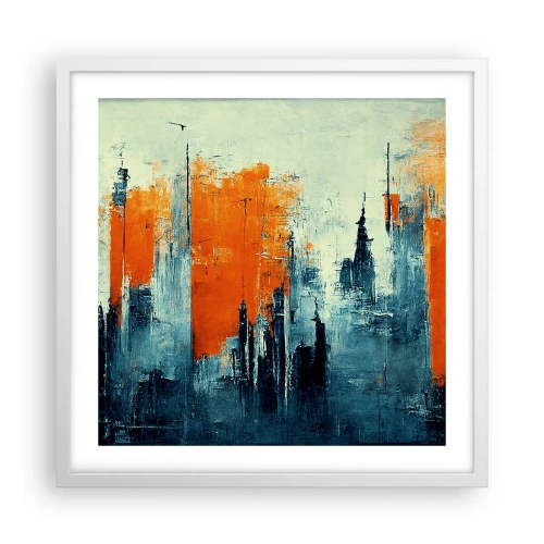 Pôster em moldura branca - Paisagem moderna - 50x50 cm