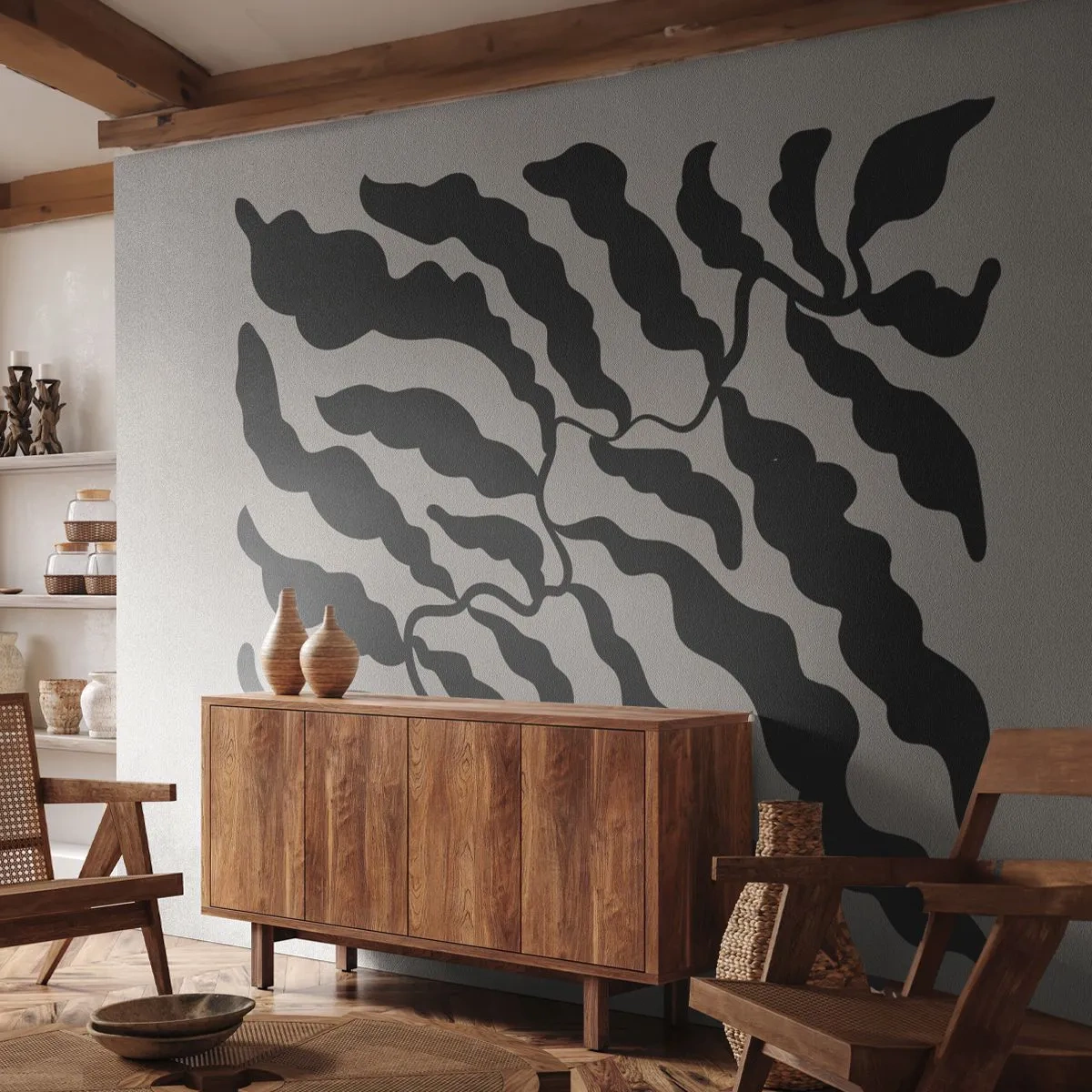 Papel de Parede Standard Eco - A natureza da praça - Boho, Plantas, Pedaço - 250x175 cm