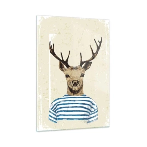 Quadro em vidro - Porque eu gosto de camisas listradas! - 50x70 cm