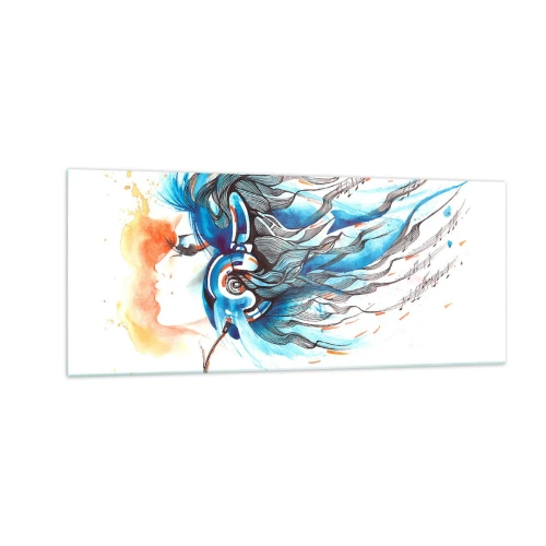 Quadro em vidro - Deixe a música tocar - 100x40 cm