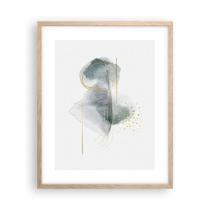 Pôster com moldura de carvalho claro - Sobre a relação entre o cinza e o dourado - 40x50 cm