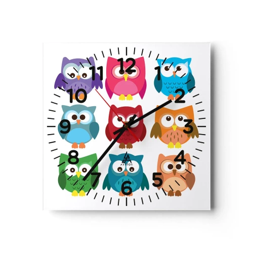 Relógio de parede - Relógio em vidro - As diferenças podem ser divertidas - 40x40 cm