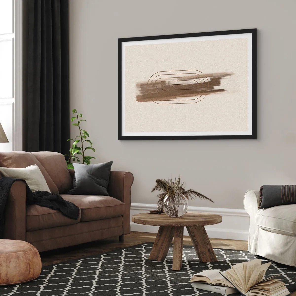 Pôster com moldura preta - Um sopro de cinza - 91x61 cm