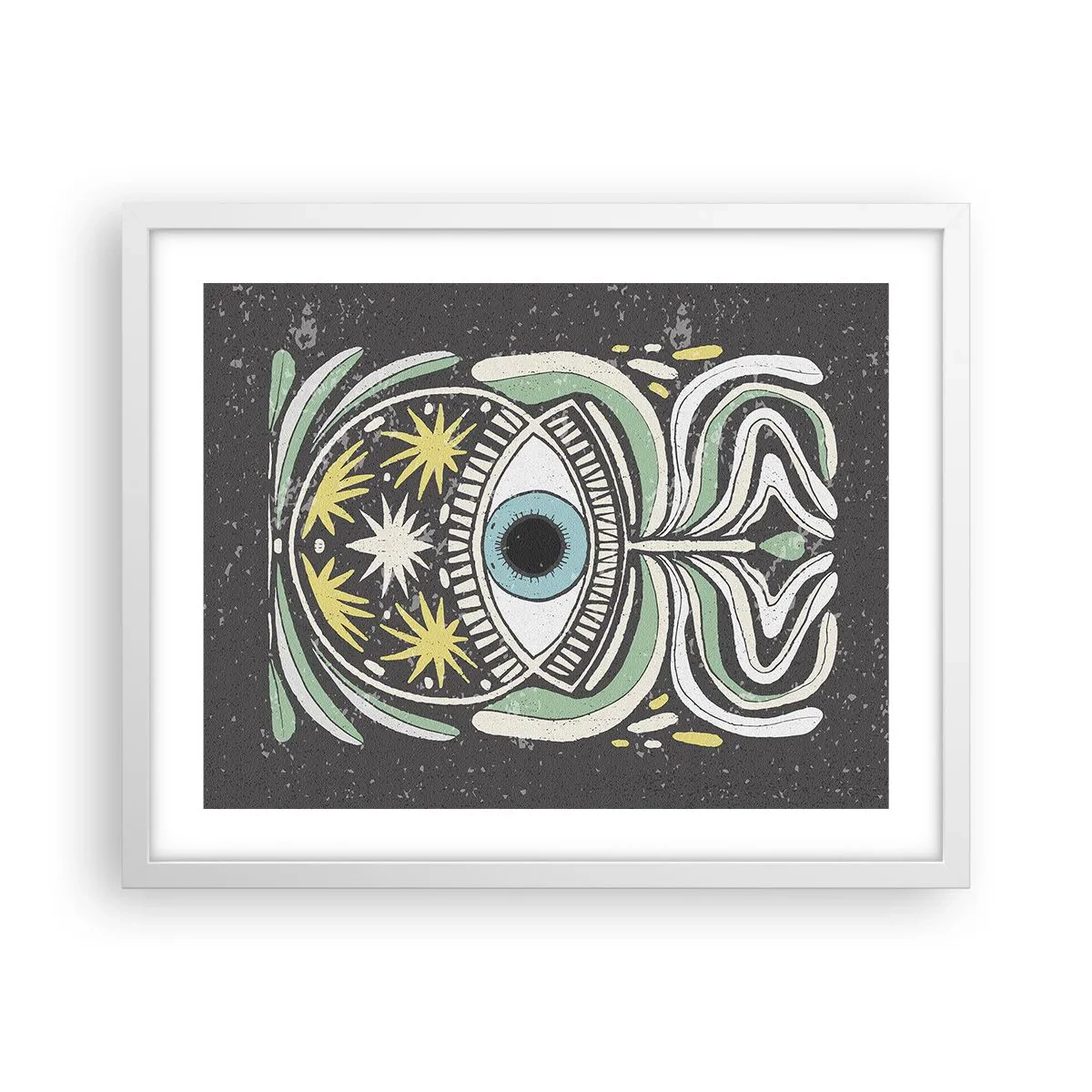 Pôster em moldura branca - Rituais tribais - 50x40 cm