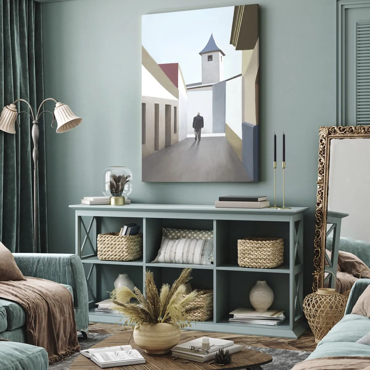 Quadro em tela - Um passeio ensolarado - 45x80 cm