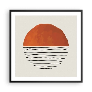 Pôster com moldura preta - No clima japonês - 60x60 cm