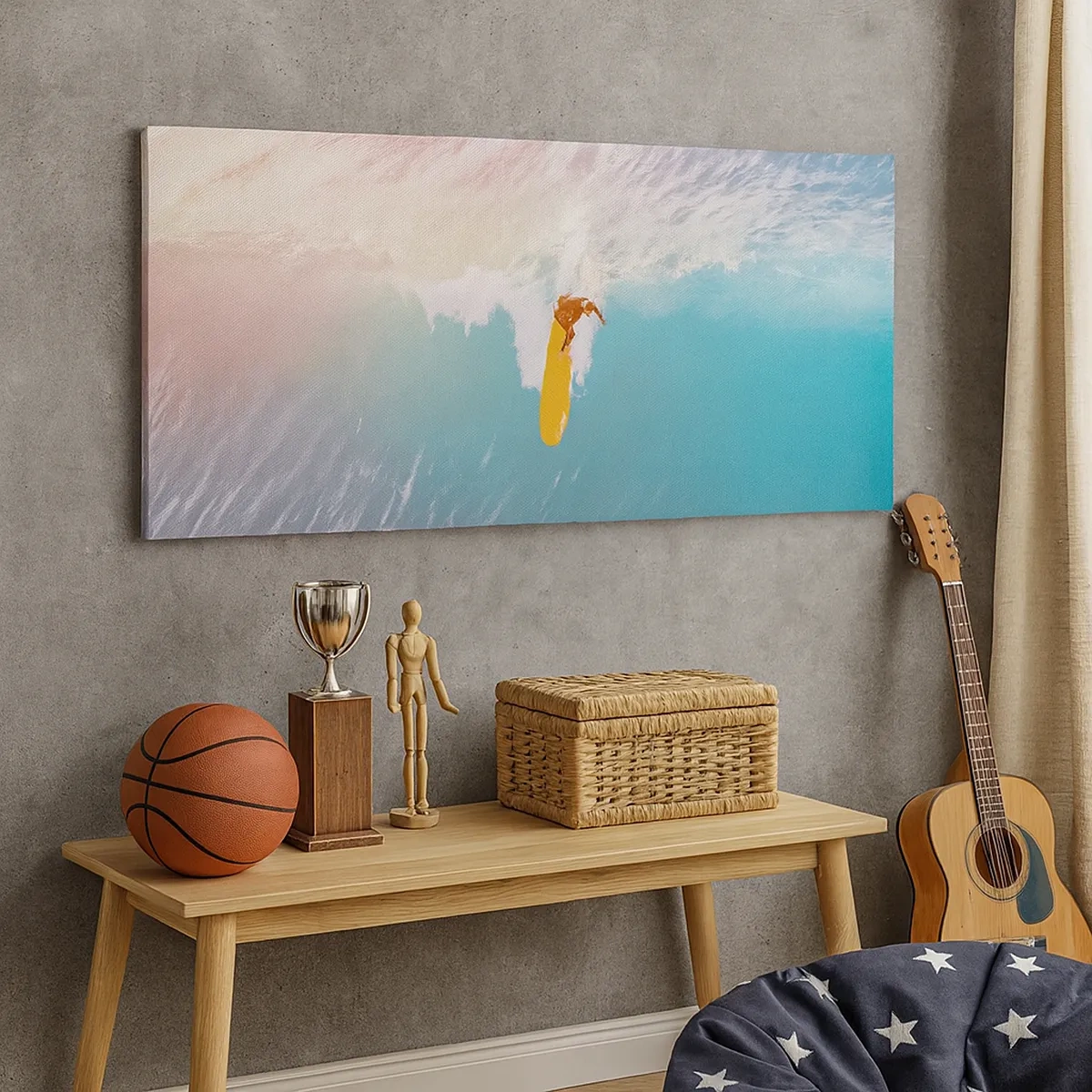 Quadro em tela - Cavaleiro oceânico - 30x30 cm