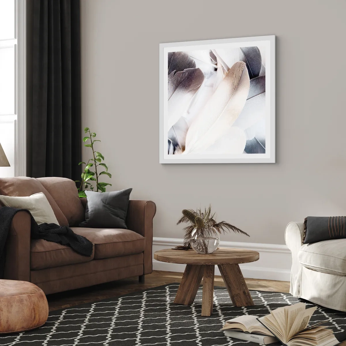 Pôster em moldura branca - Semi-angelical - 50x50 cm