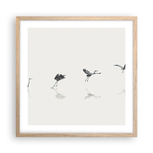 Pôster com moldura de carvalho claro - Quatro passos simples - 50x50 cm