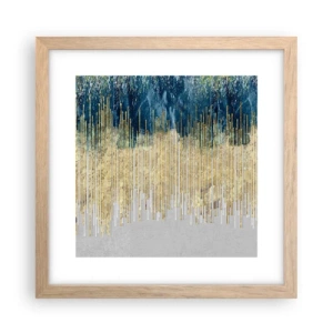 Pôster com moldura de carvalho claro - Borda dourada - 30x30 cm