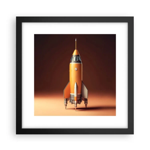 Pôster com moldura preta - Tudo começa com um sonho - 30x30 cm