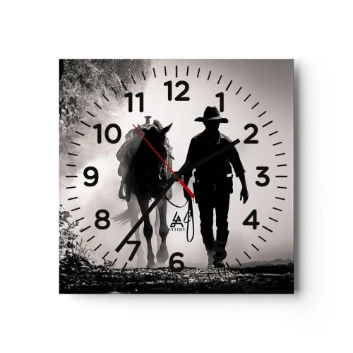 Relógio de parede - Relógio em vidro - Manhã no Texas - 40x40 cm