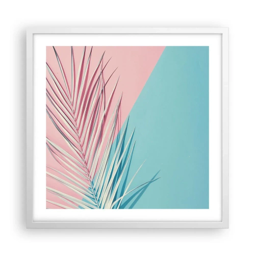 Pôster em moldura branca - Impressão tropical - 50x50 cm