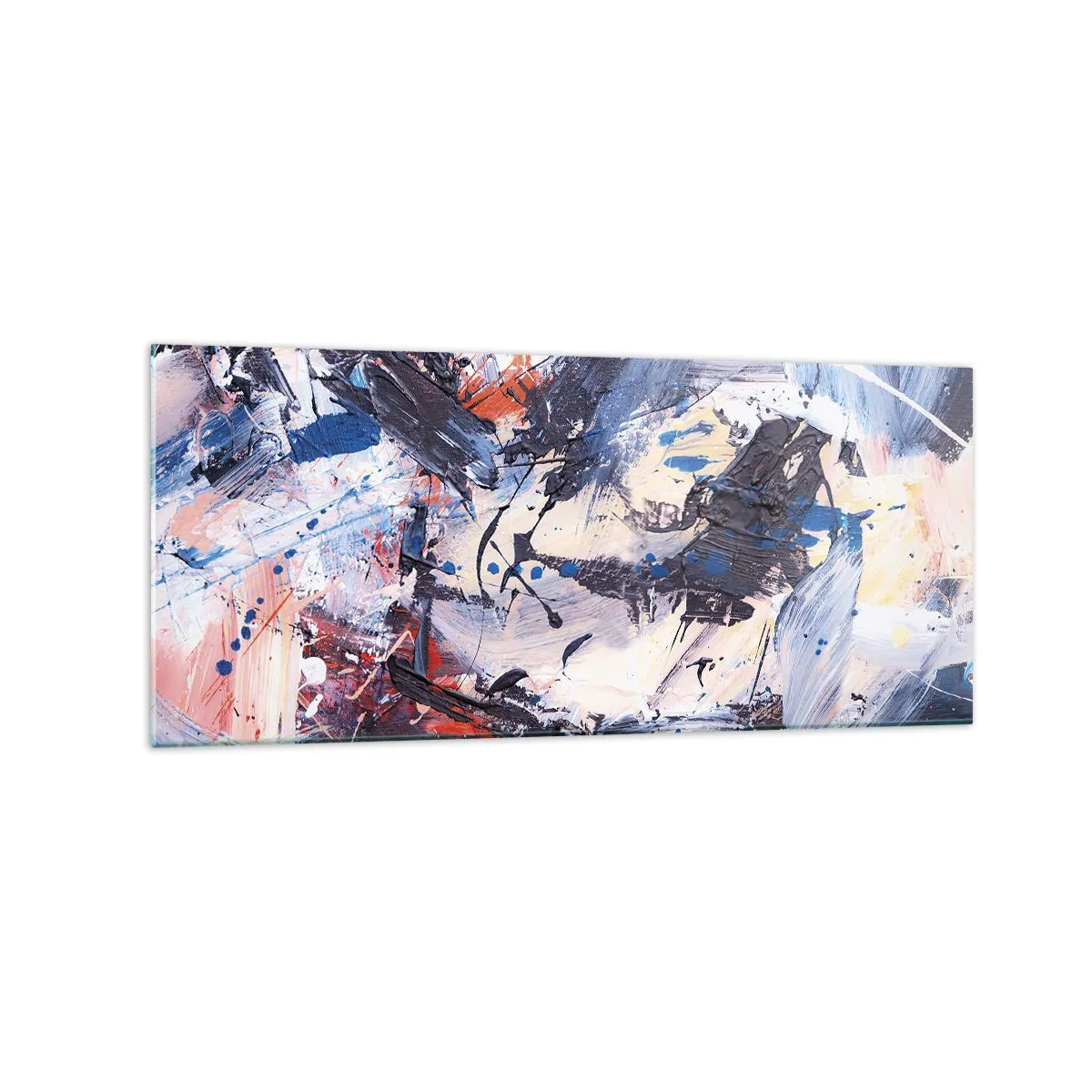 Quadro em vidro - Dança louca da abstração - 120x50 cm