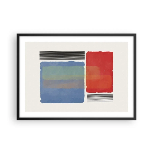 Pôster com moldura preta - A alma da geometria - 70x50 cm