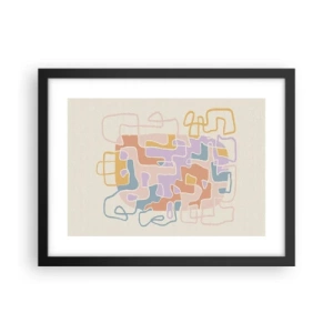 Pôster com moldura preta - Labirinto – uma aventura alegre - 40x30 cm