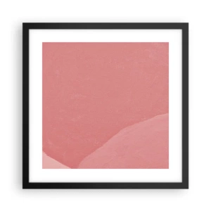 Pôster com moldura preta - Composição orgânica em rosa - 40x40 cm