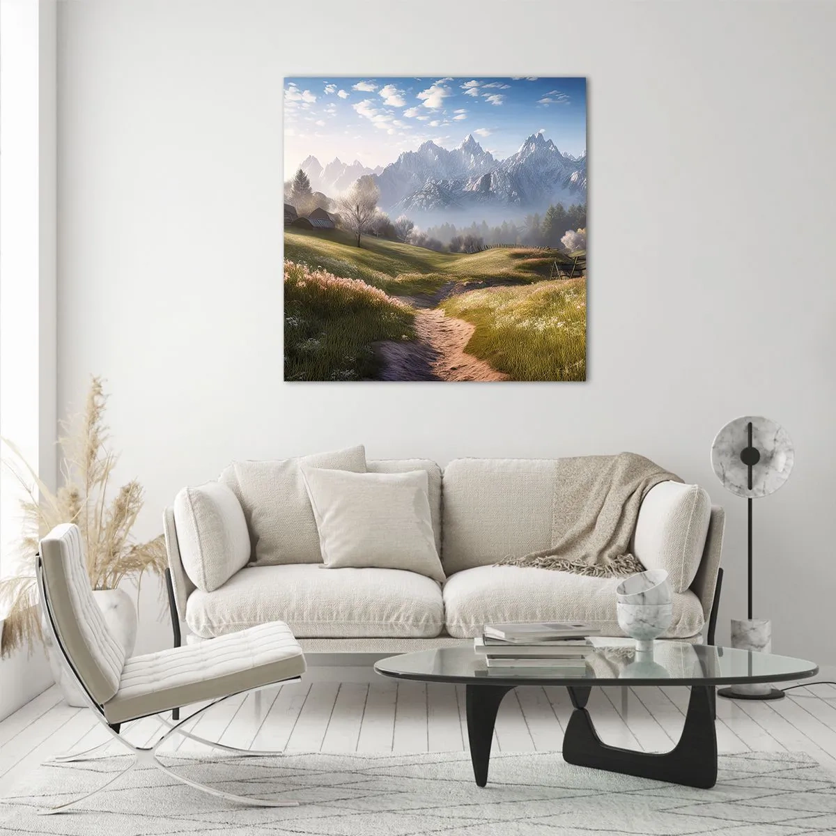 Quadro em vidro - Vale idílico - 50x50 cm