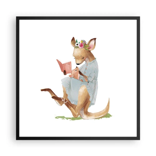 Pôster com moldura preta - Leia para mim, mamãe - 60x60 cm