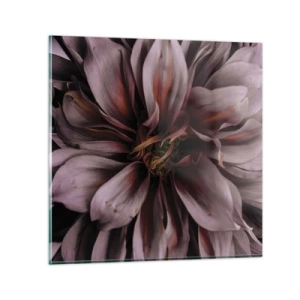 Quadro em vidro - Coração de flor - 70x70 cm