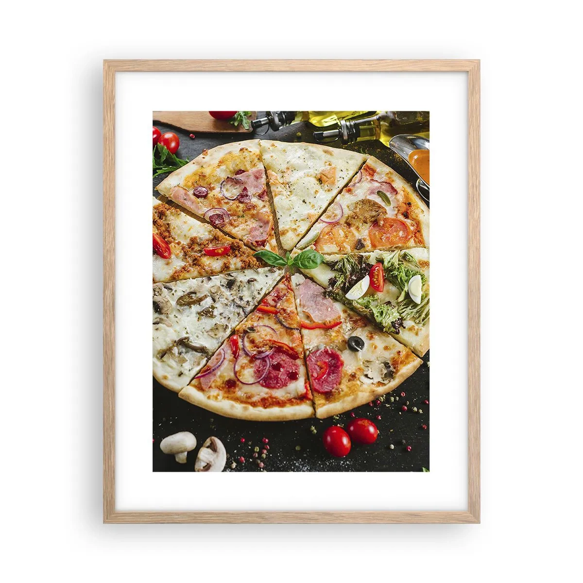 Pôster com moldura de carvalho claro - Gama de sabores - 40x50 cm