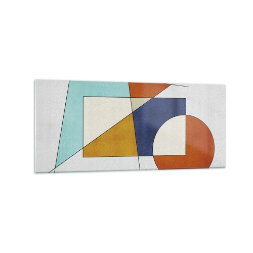Quadro em vidro - Abstração: diversão modernista - 120x50 cm