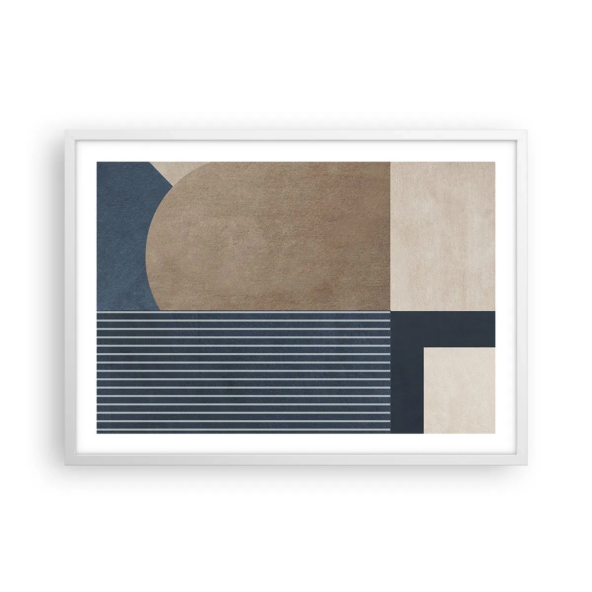 Pôster em moldura branca - Uma composição de simplicidade e redondeza - 70x50 cm