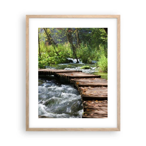 Pôster com moldura de carvalho claro - Sobre a cascata espumosa - 40x50 cm