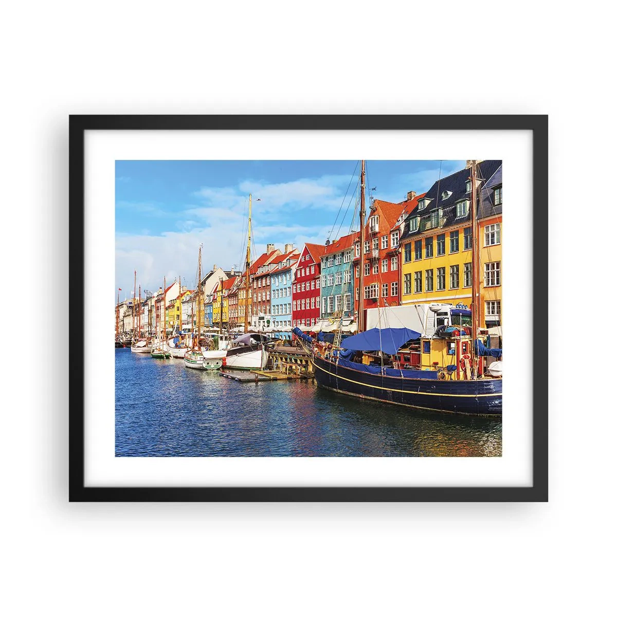 Pôster com moldura preta - Orla alegre  - 50x40 cm