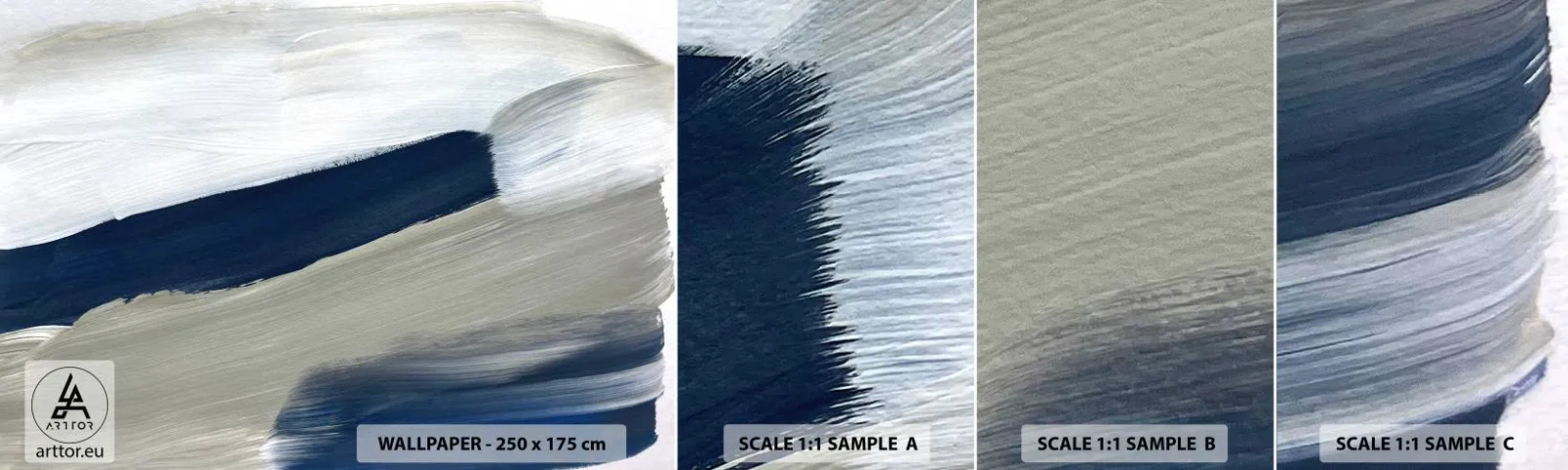 Amostra de Papel de Parede Standard Eco - Encontro com a brancura - Pedaço, Minimalista, Moderno - 100x30 cm